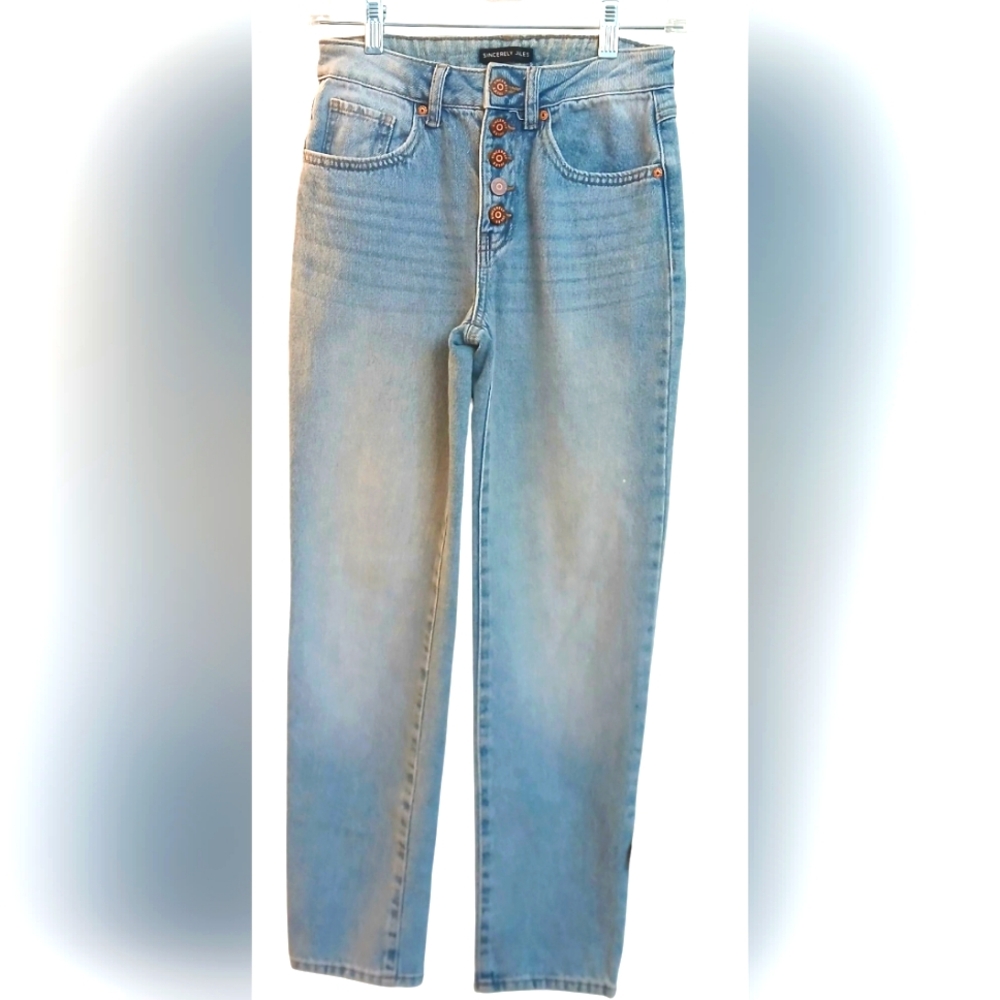 Sincerely Jules Women's Stylish Light Blue Button-Fly Denim Jeans- Size 0